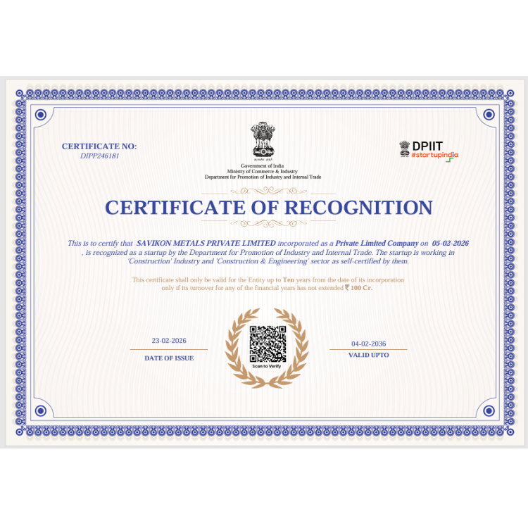Startup India Certificate